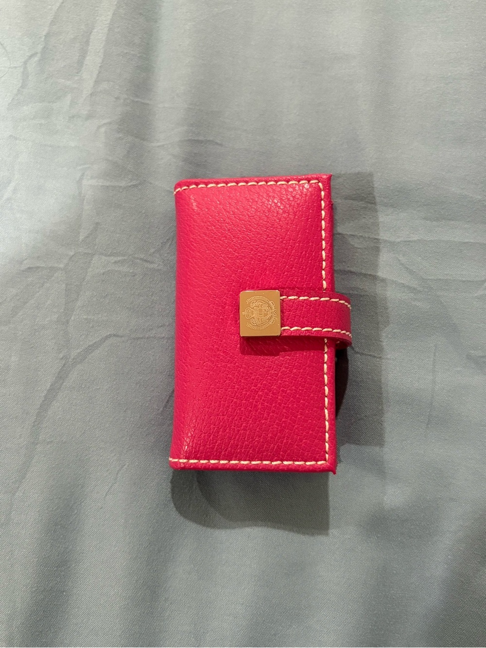 Women's Hot Pink Leather Snap Wallet - Compact Card Holder